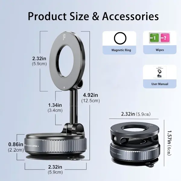Guccqueen 2.0 Foldable Magnetic Car Phone Holder - MagSafe Compatible