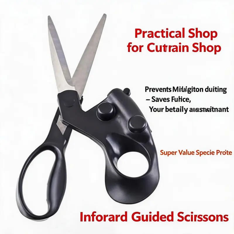 Heavy-Duty Laser-Guided Scissors – Ergonomic Stainless Steel for Fabric, Paper & Crafts