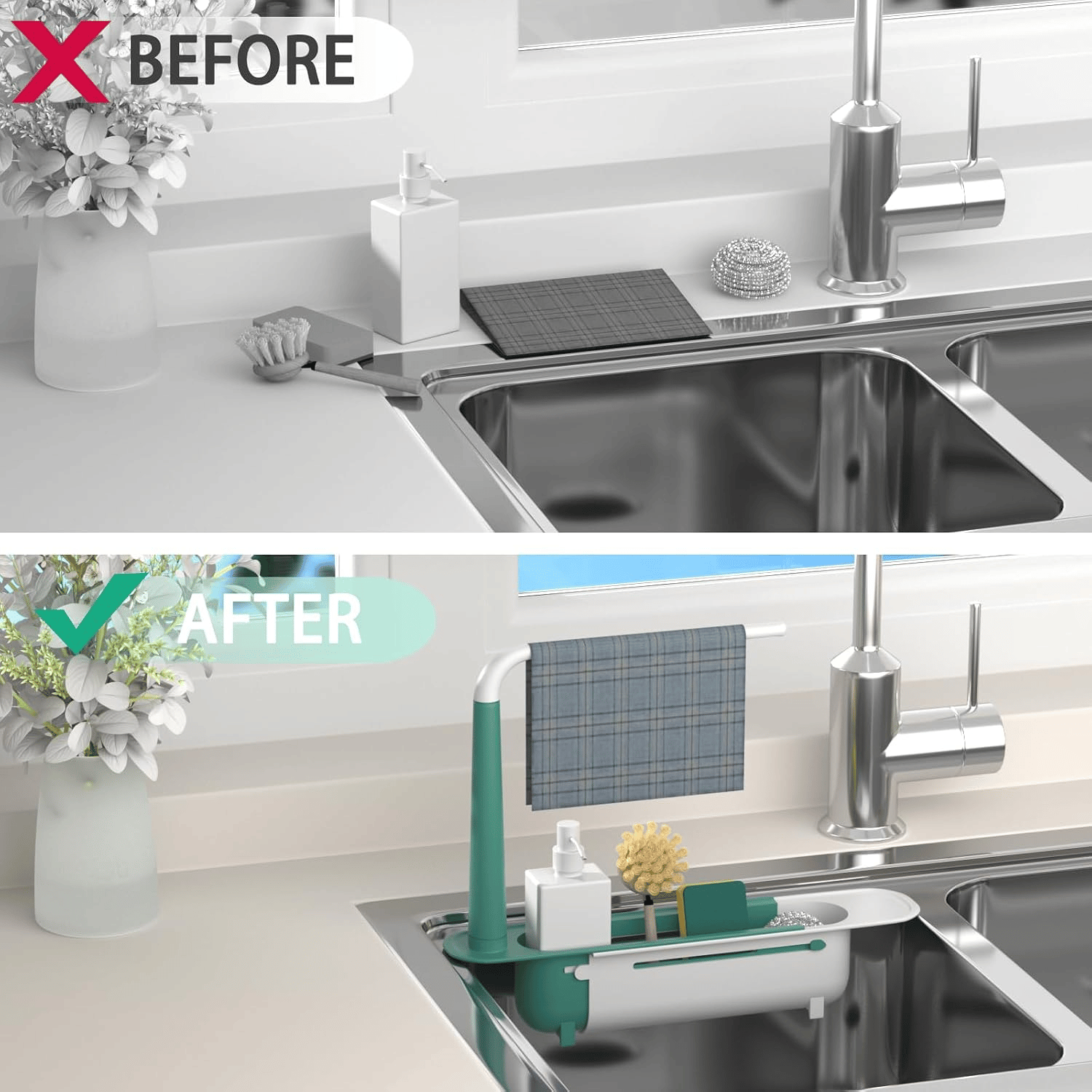 🔥Telescopic Sink Storage Rack✨