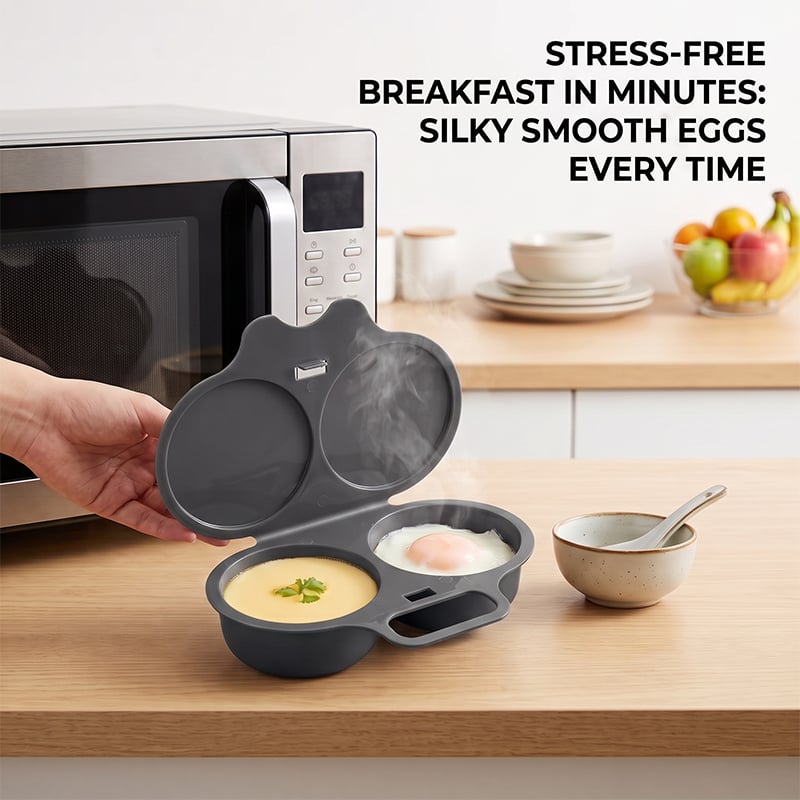2-Egg Microwave Egg Poacher with Lid