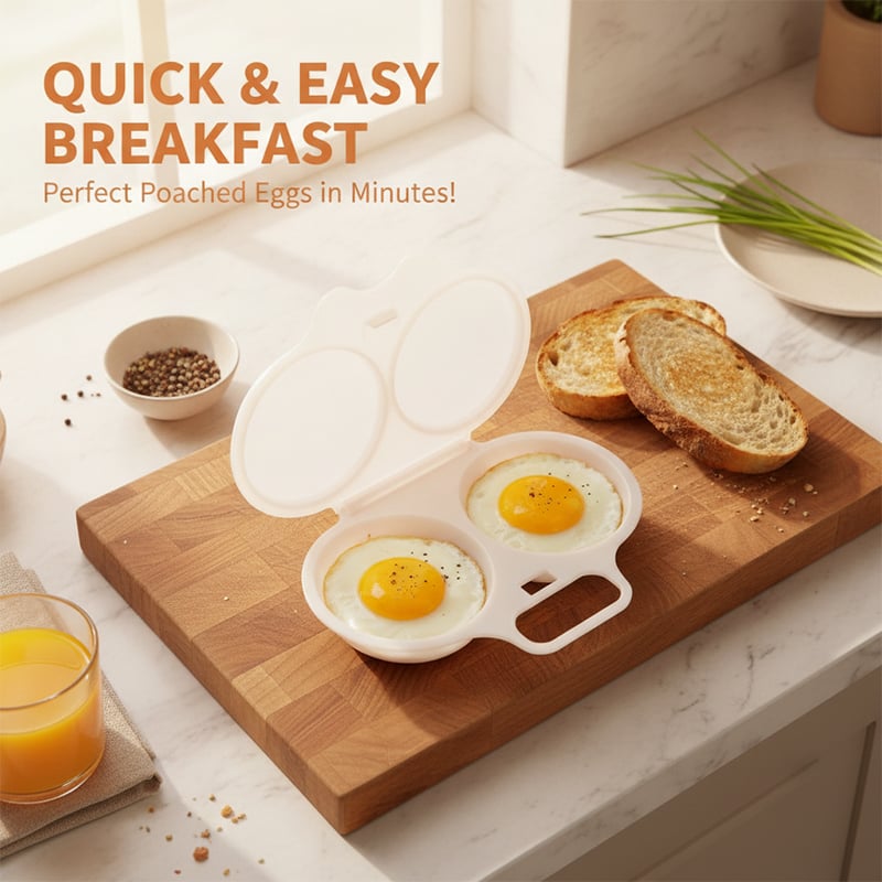2-Egg Microwave Egg Poacher with Lid