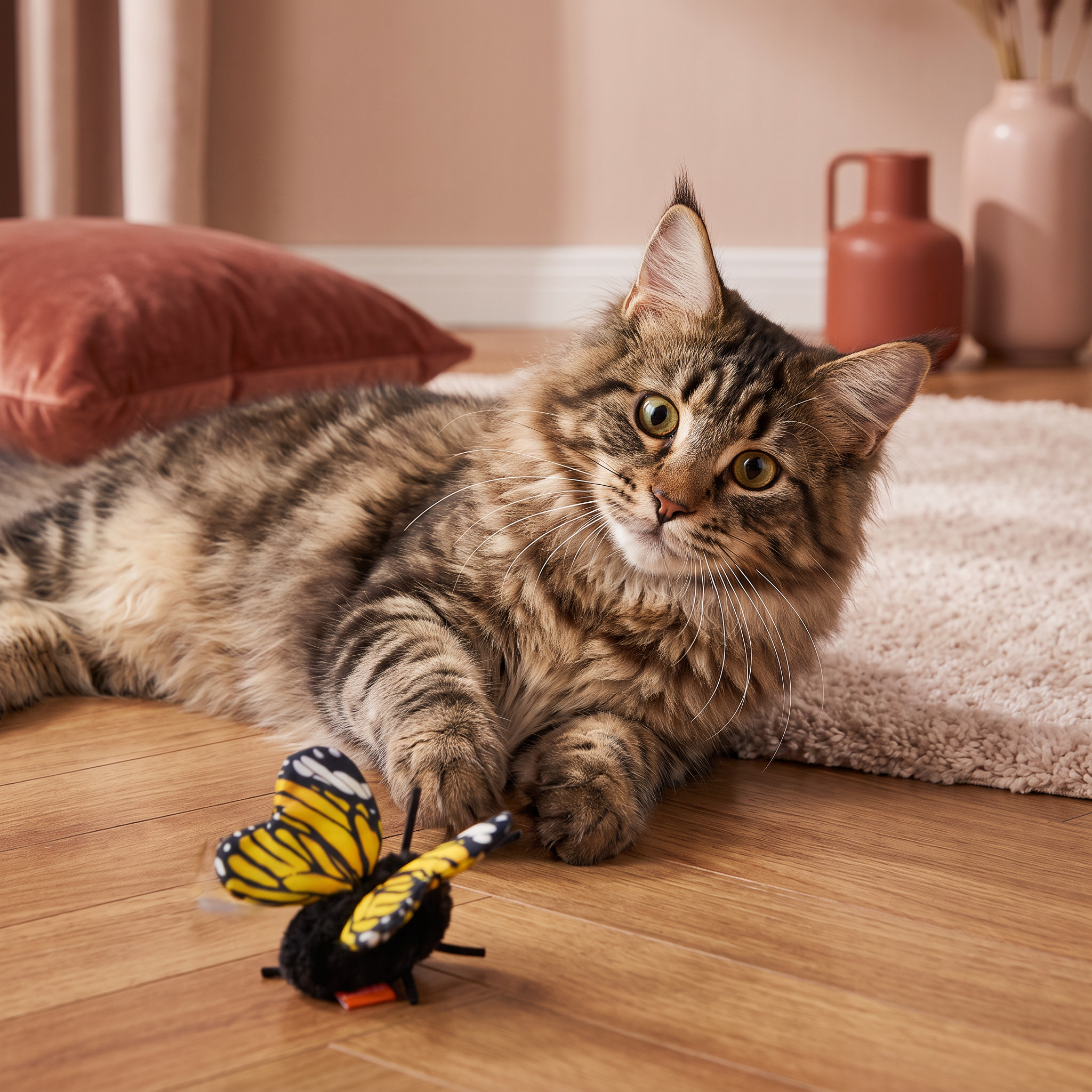 🦋Interaktives flatterndes Schmetterlings-Katzenspielzeug – Automatischer fliegender Teaser