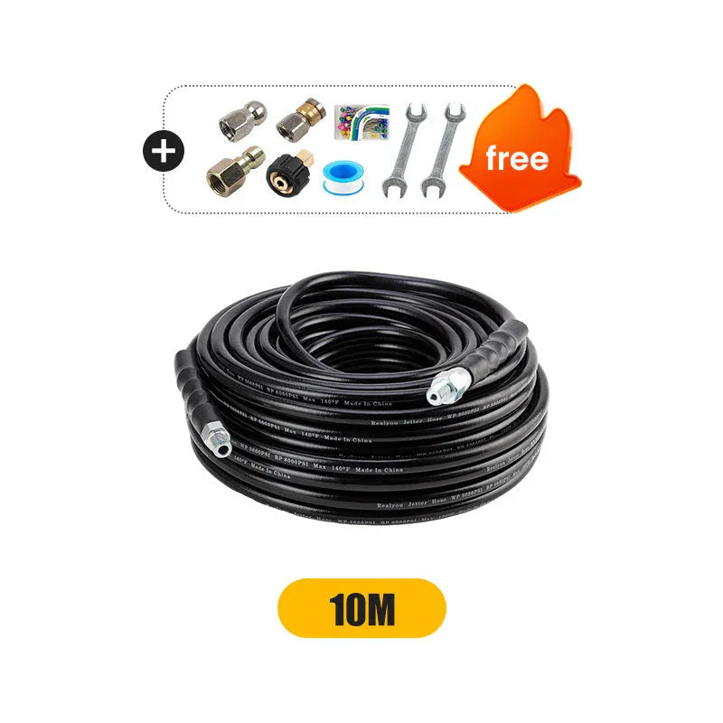 🚿 High-pressure drain cleaning hose kit – Rotating nozzle and reinforced hose for unclogging pipes 🛠️✨ – Free shipping🚚