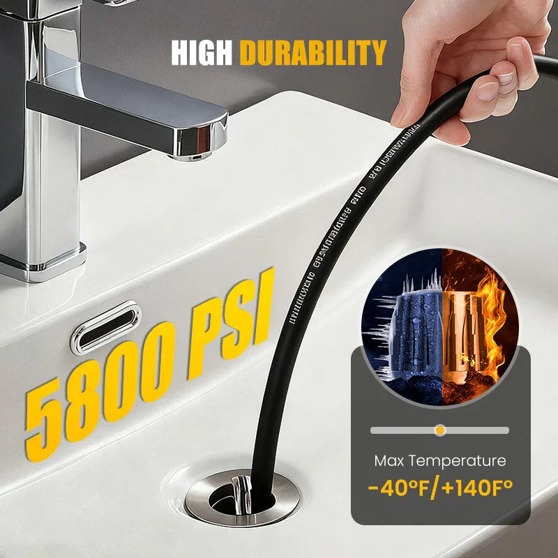 🚿 High-pressure drain cleaning hose kit – Rotating nozzle and reinforced hose for unclogging pipes 🛠️✨ – Free shipping🚚