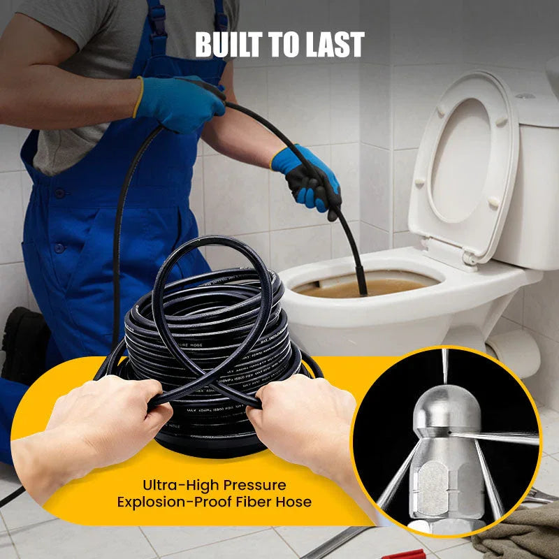 🚿 High-pressure drain cleaning hose kit – Rotating nozzle and reinforced hose for unclogging pipes 🛠️✨ – Free shipping🚚