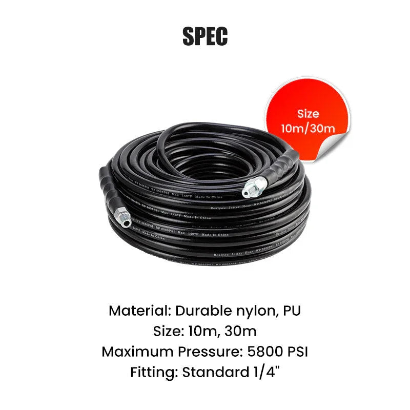 🚿 High-pressure drain cleaning hose kit – Rotating nozzle and reinforced hose for unclogging pipes 🛠️✨ – Free shipping🚚