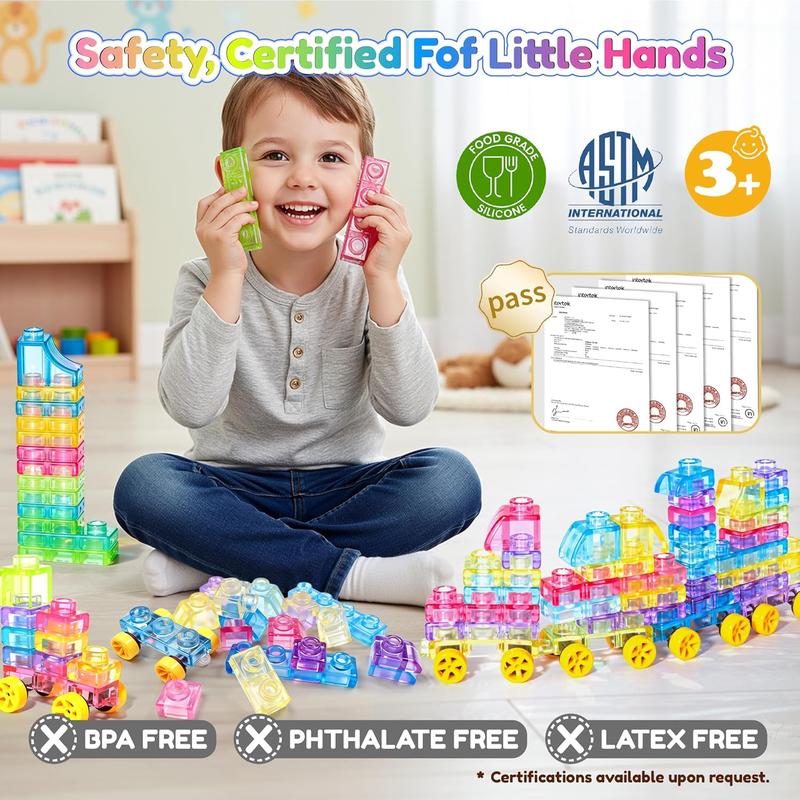 Soft Jelly Blocks , Squishy Multi-color Stacking Jelly Building Blocks Toy Set