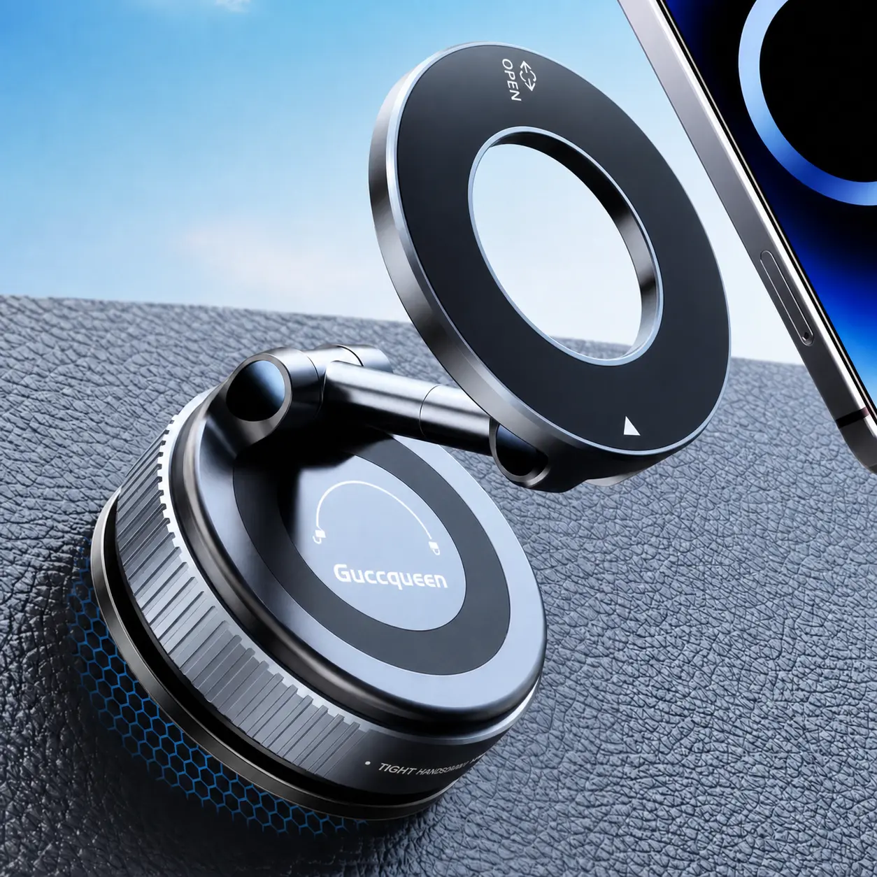 Guccqueen 2.0 Foldable Magnetic Car Phone Holder - MagSafe Compatible