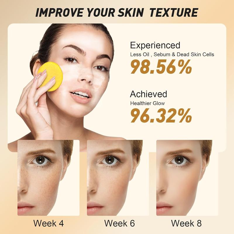 Turmeric & Kojic Acid Cleansing Pads - 20pcs Normal Skin Gentle Facial Cleanser Pads, Deep Clean, Soft Texture, Multi-Pack Skincare for Comfortable Use