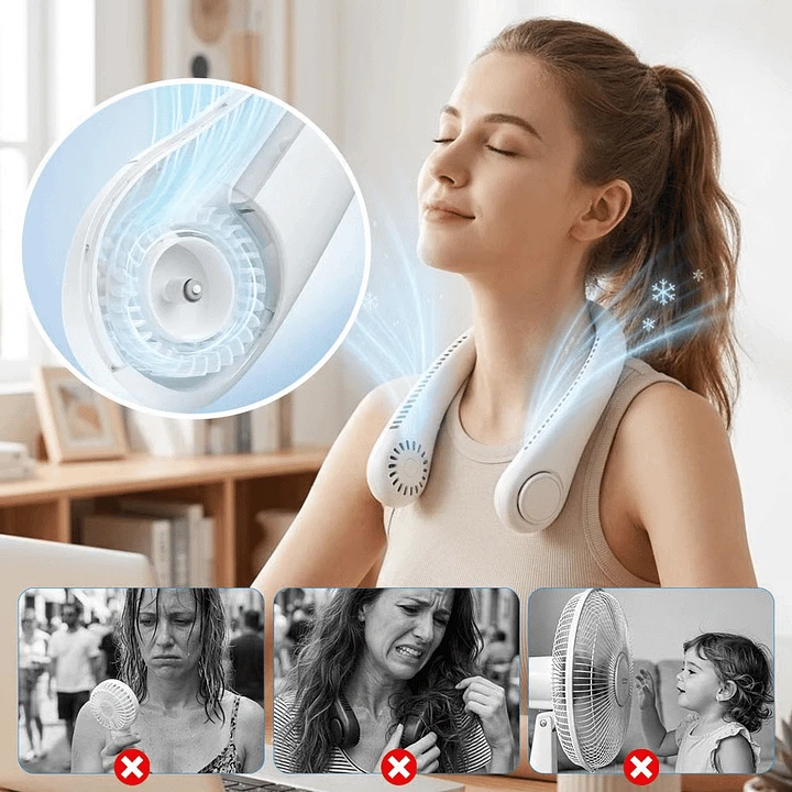 🔥Dernier jour – 60 % de réduction🔥🍃Ventilateur de cou portable sans pales à 360°