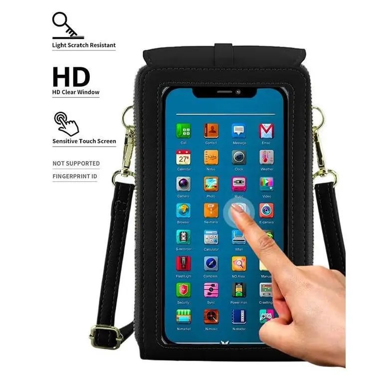 👜📱 Simple and elegant women's touchscreen crossbody phone wallet