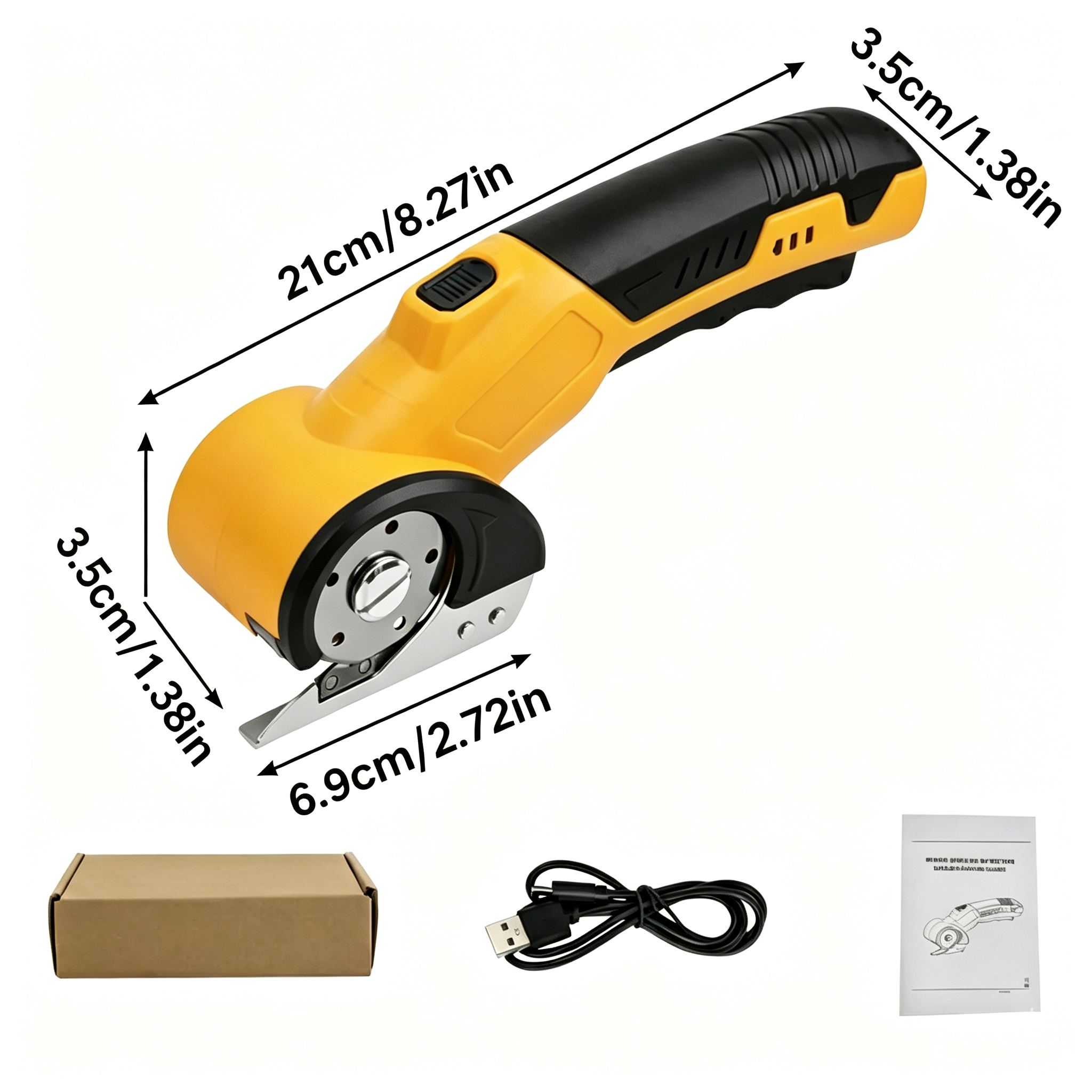 Cordless Electric Scissors 3.7V – Rechargeable Heavy Duty Cutter with Safety Lock