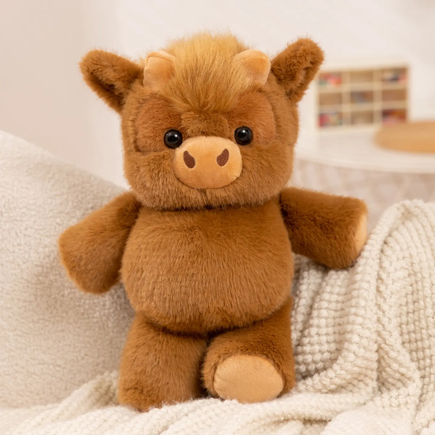 Running Highland Cow Plush Toy - Soft & Cuddly Gift for All