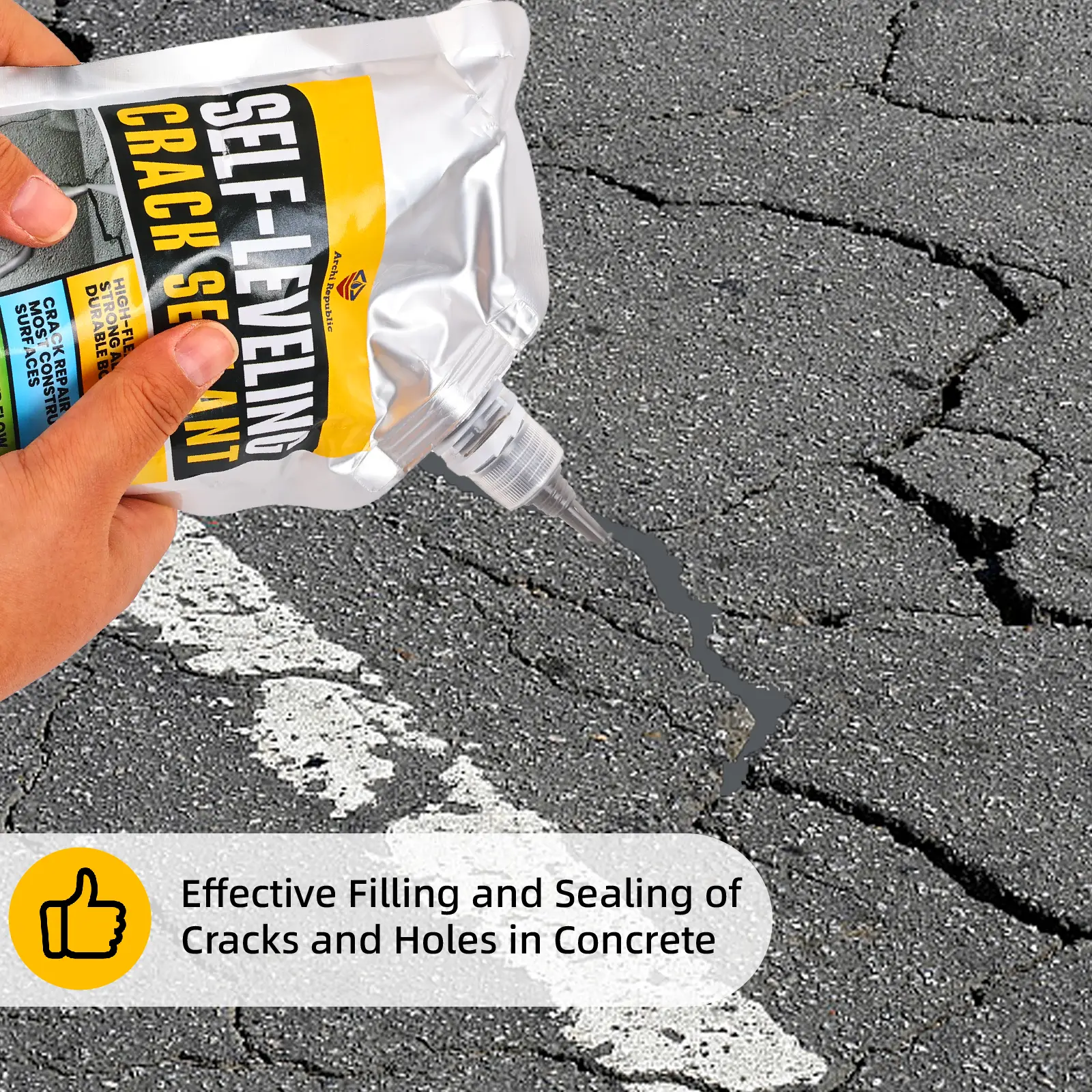 Self-leveling crack sealant