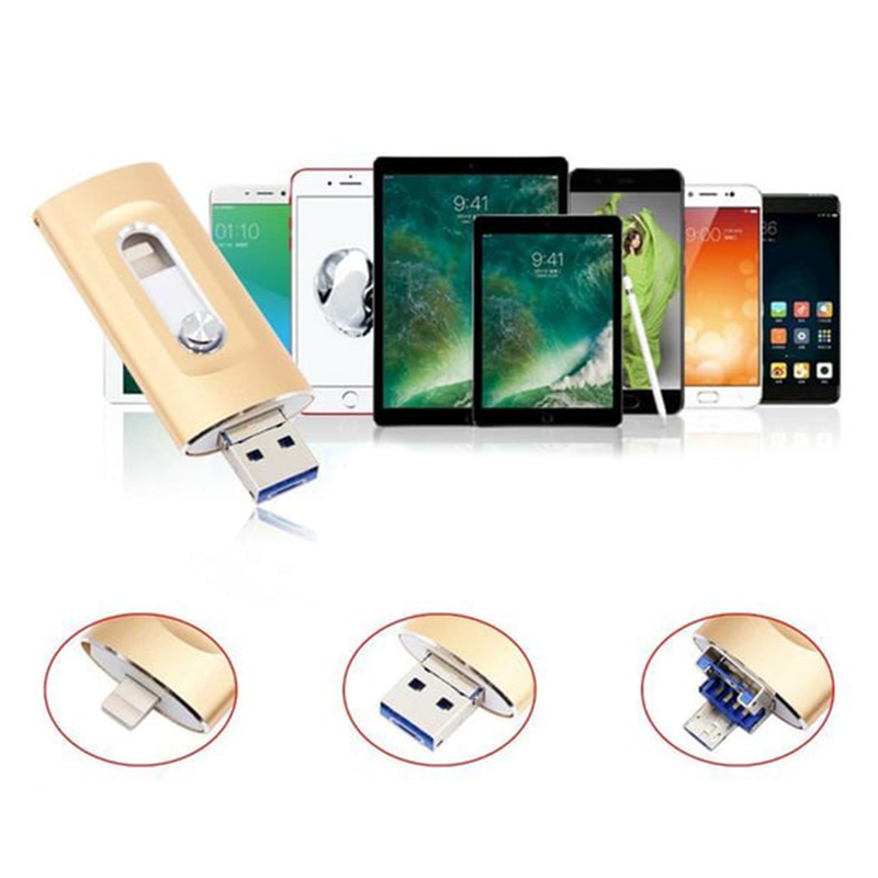📱3-in-1 Universele USB-stick - Voor iPhone, Android & PC - USB 3.0 Supersnel