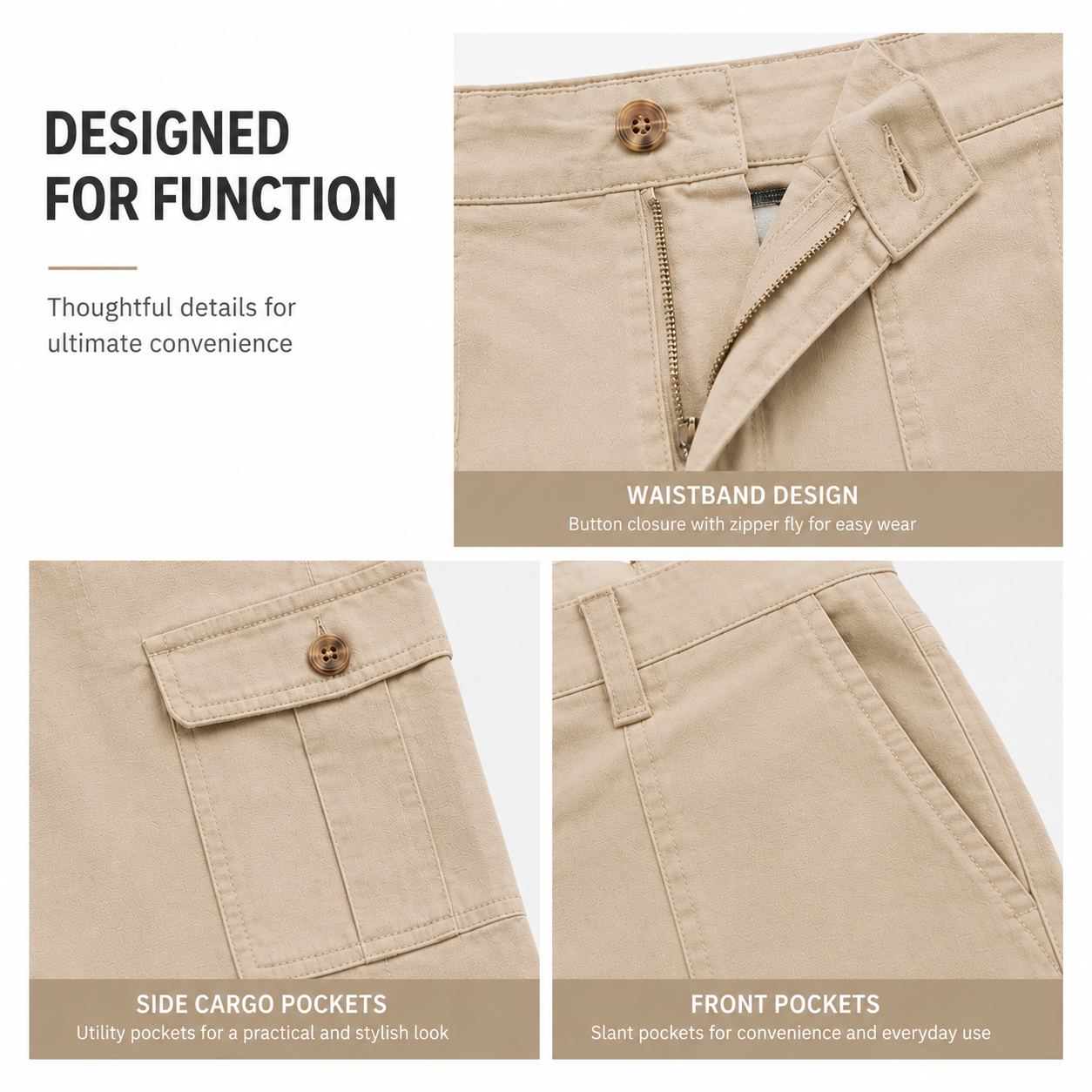 Terracotta model for women's relaxed cargo shorts