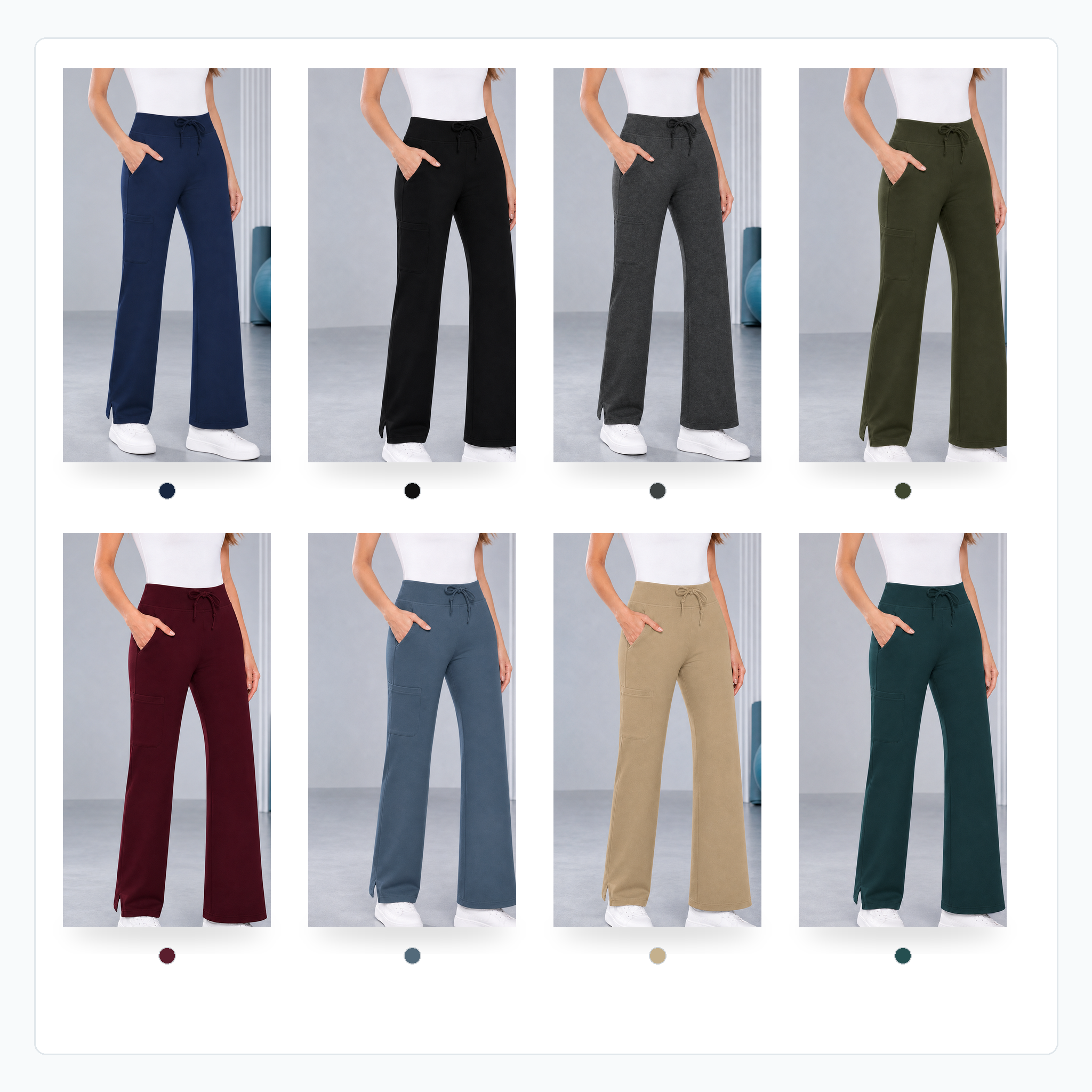 Eight color wide leg pants lineup