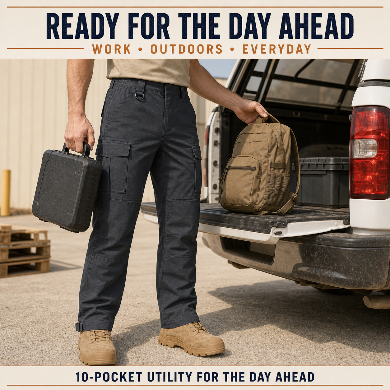 Lightweight tactical work pants in practical work and outdoor settings