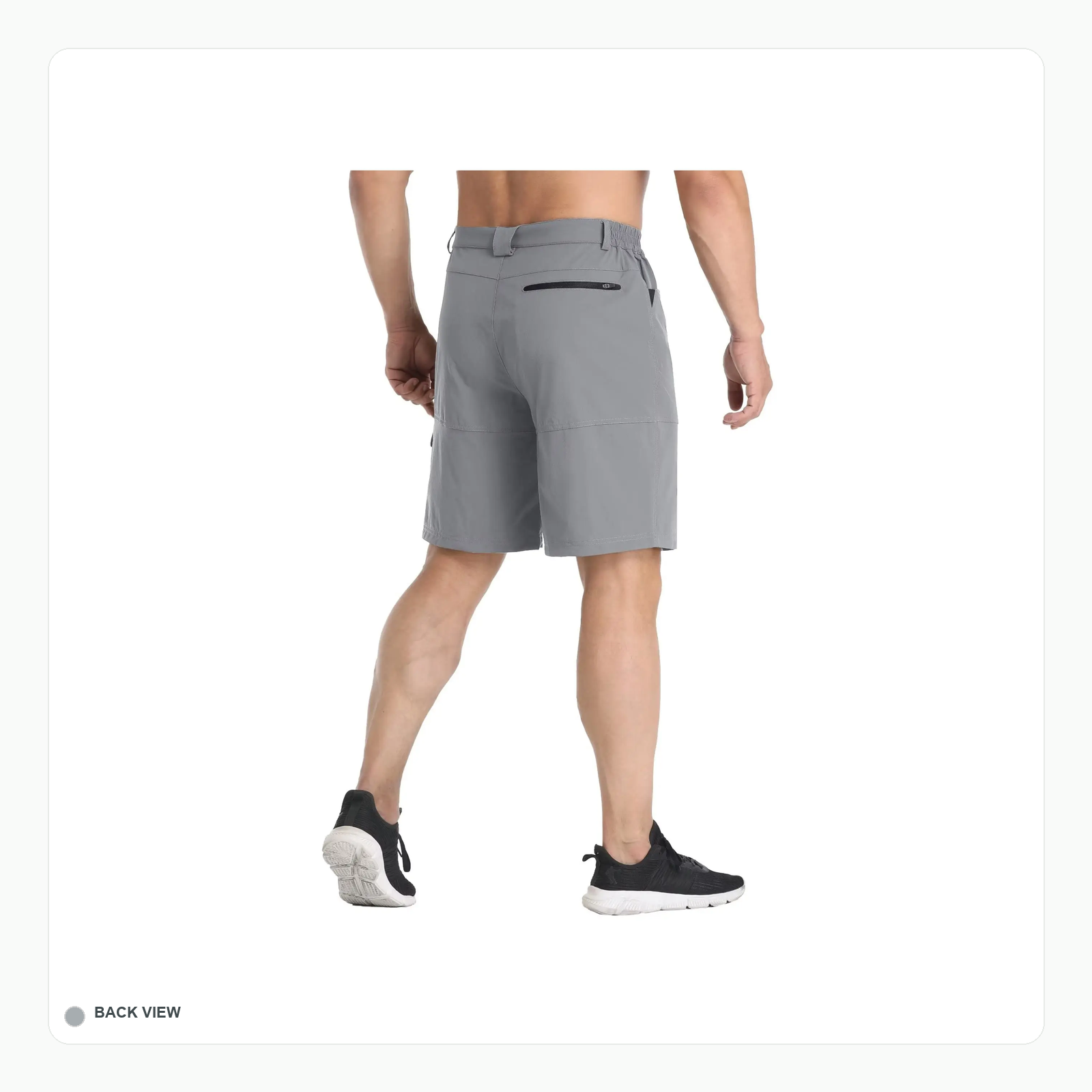 Quick dry hiking cargo shorts back view
