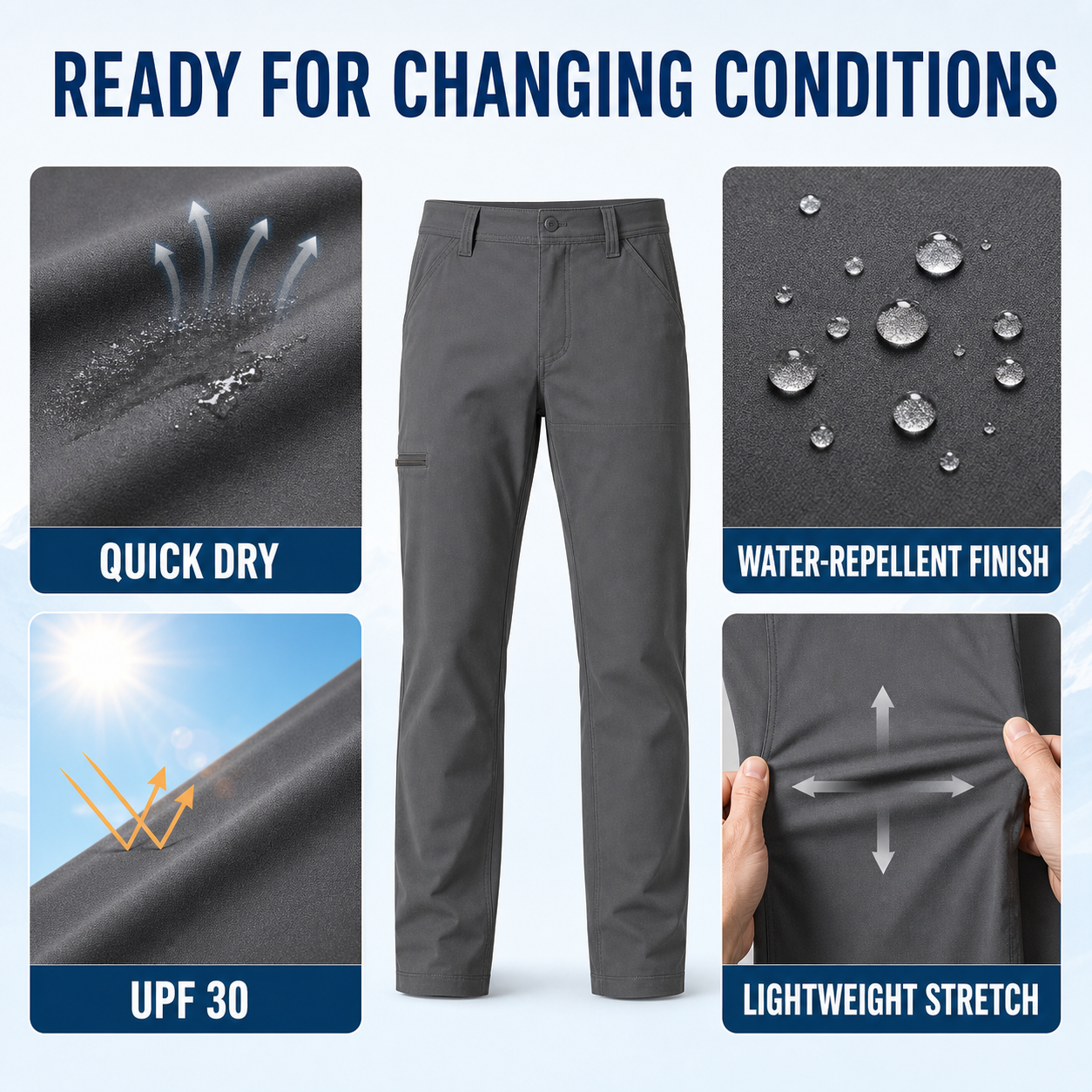 Utility pant reinforced lower leg detail