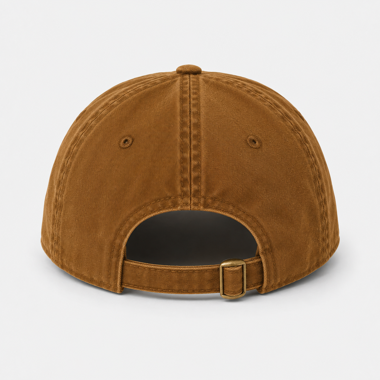 Washed Tobacco Brown adjustable baseball cap back strap view