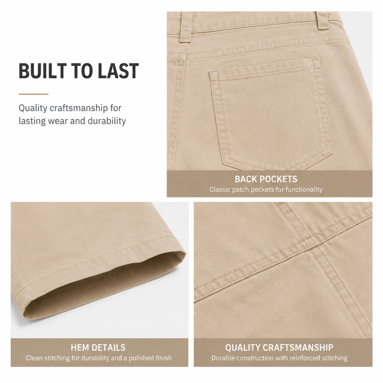 Khaki Beige front model for women's relaxed cargo shorts