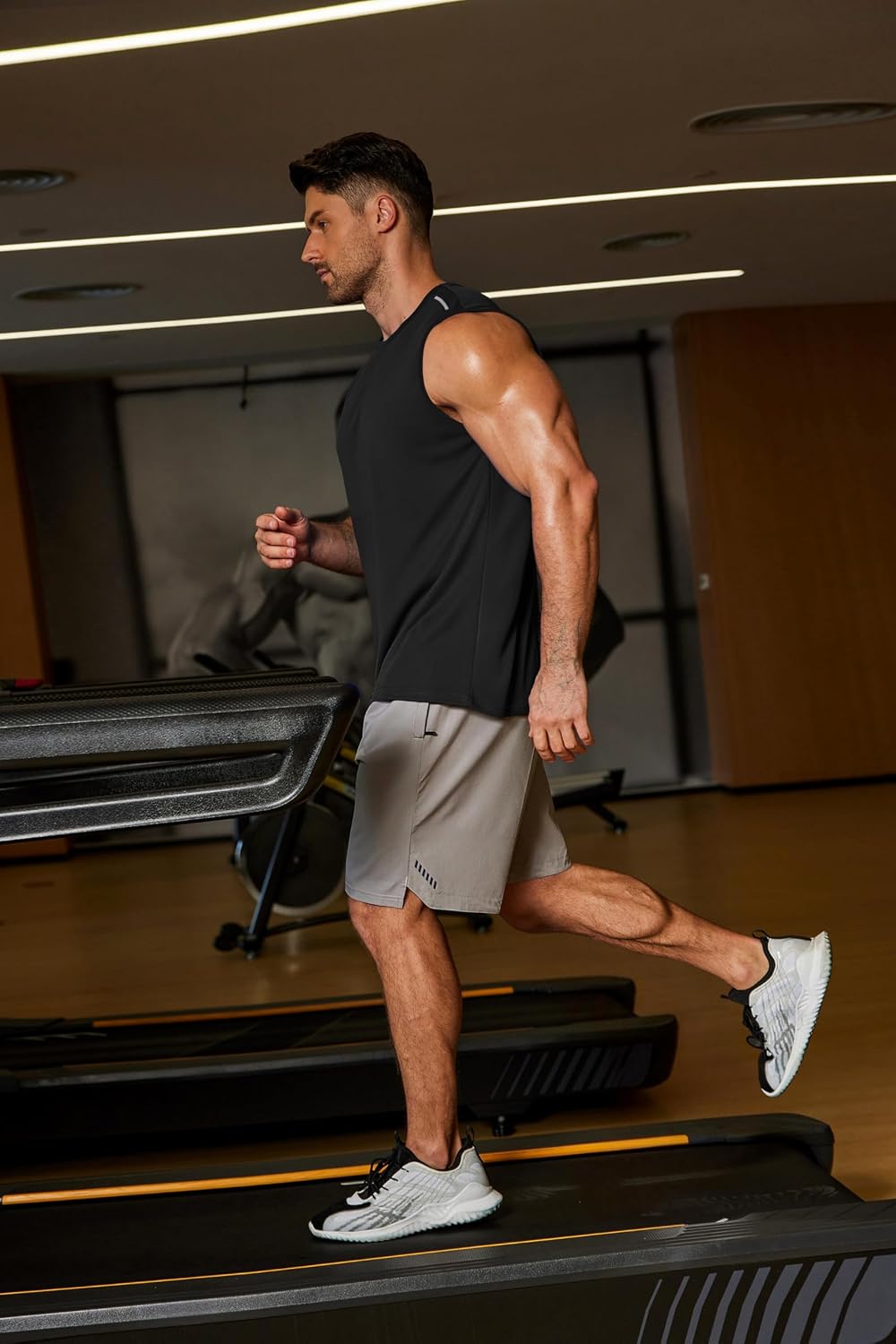 Men's mesh athletic tank top lifestyle display