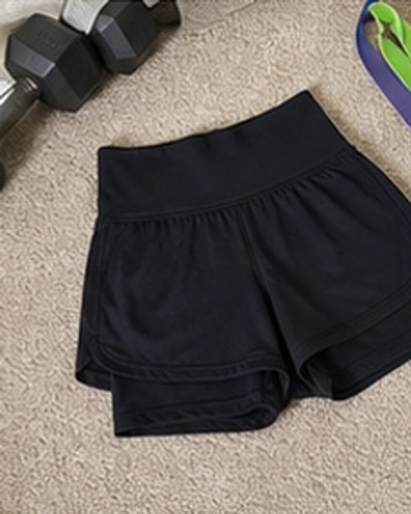 Natural phone-style photo of Women's Super High Waisted 2-in-1 Yoga Shorts Multipack