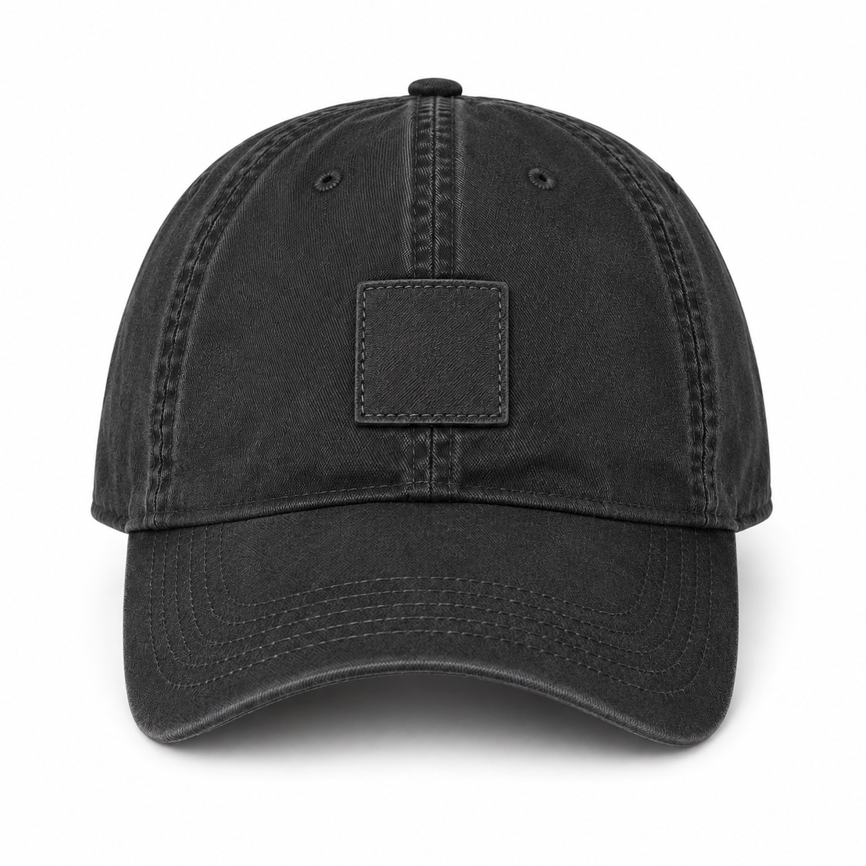 Washed Charcoal adjustable baseball cap front view