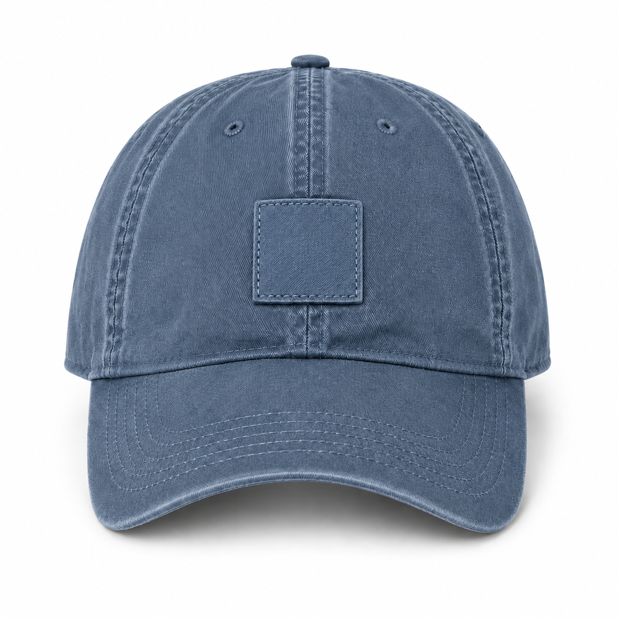 Faded Denim Blue adjustable baseball cap front view
