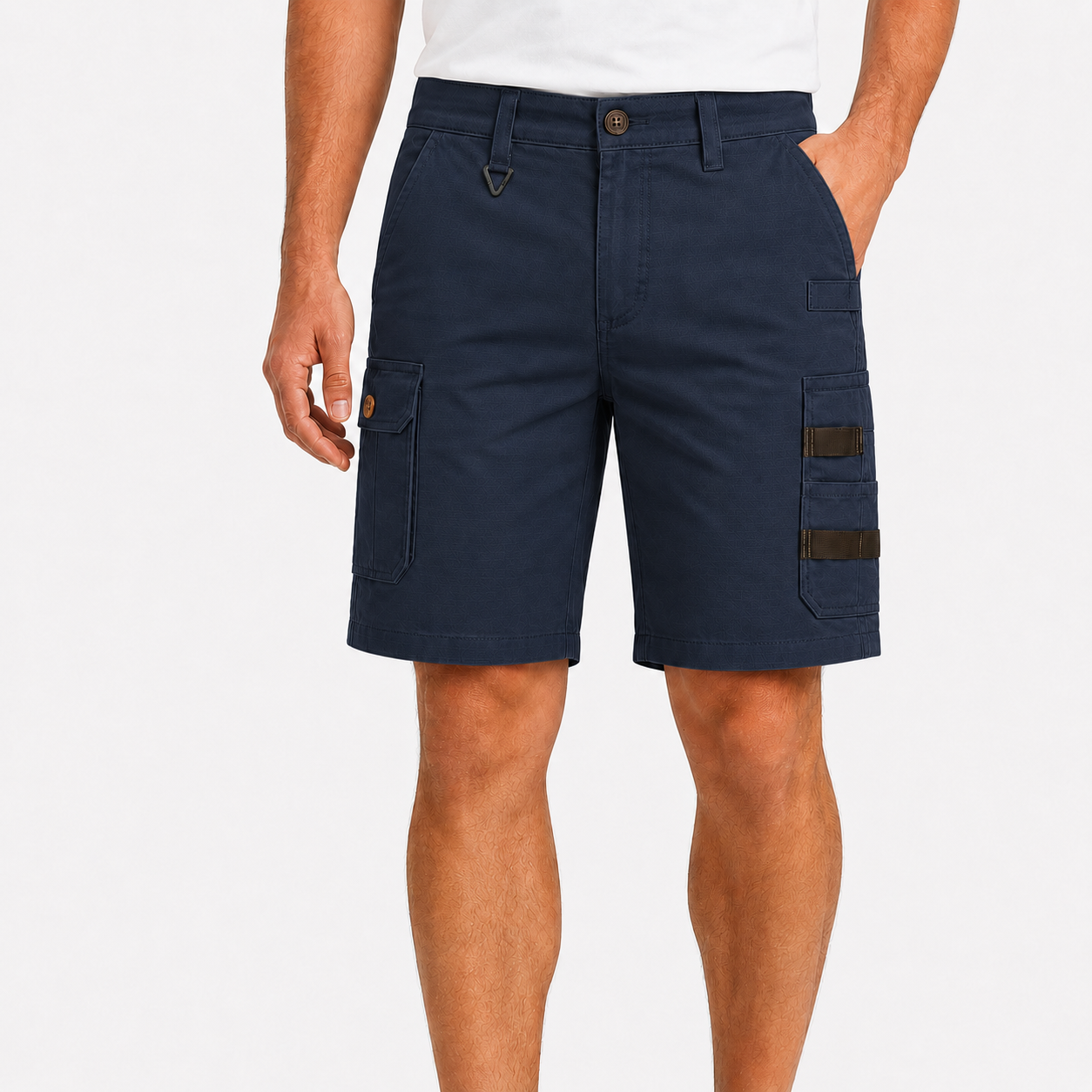 Ink Navy men's utility cargo shorts model image