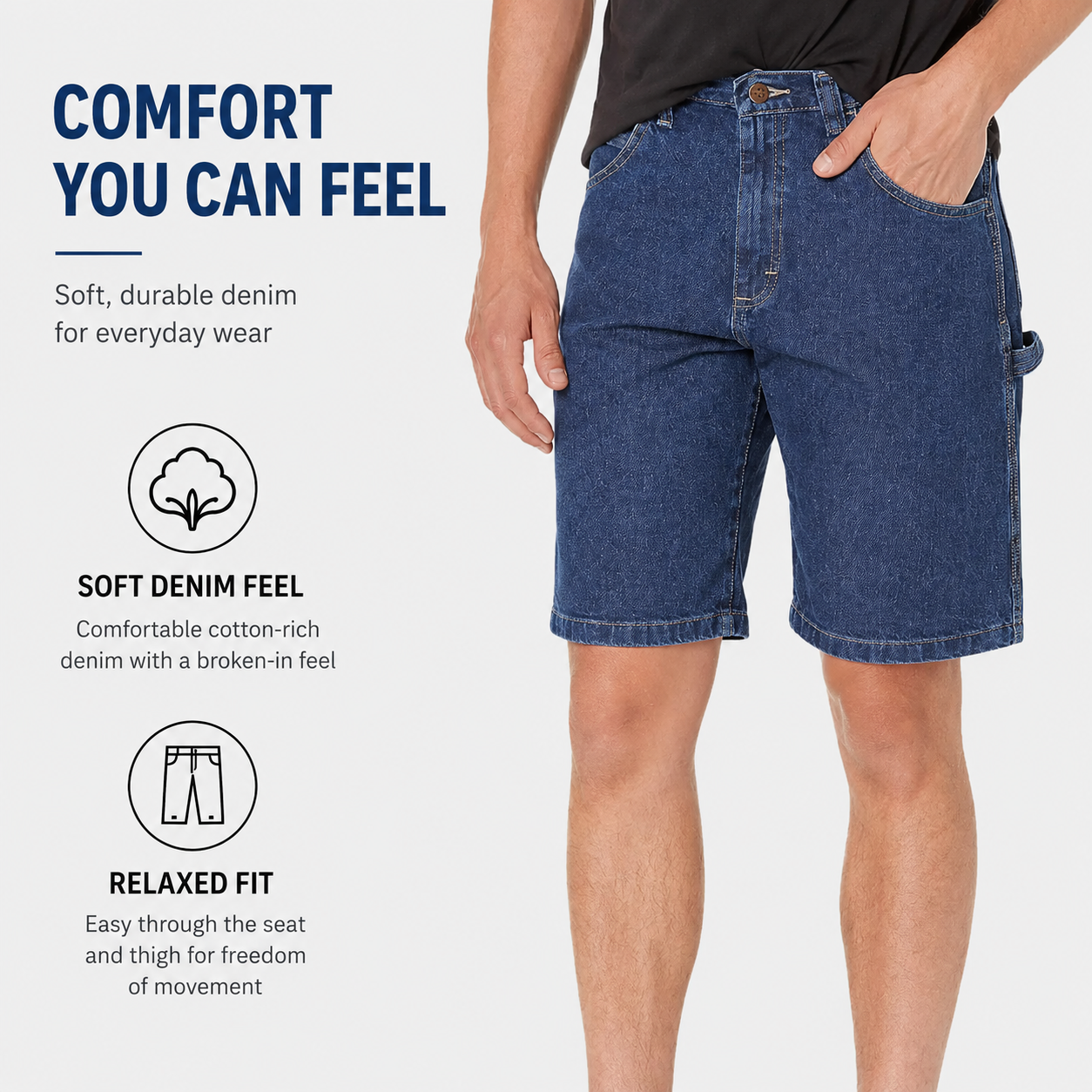 Soft denim feel and relaxed fit detail image