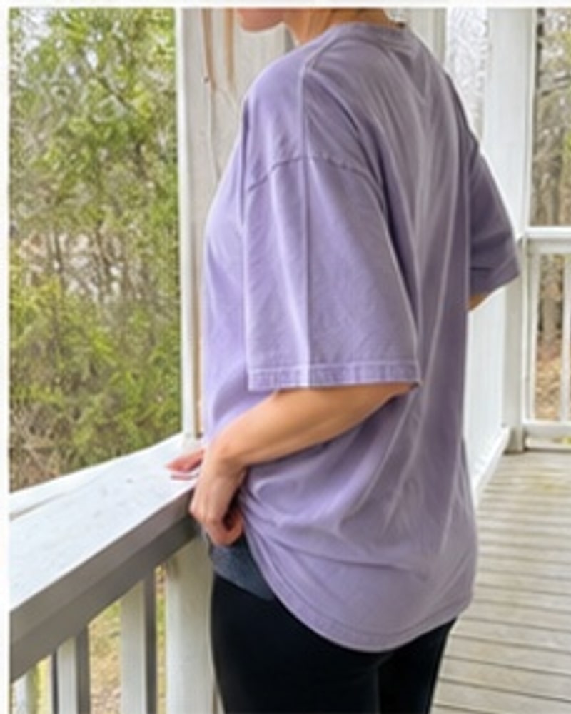 Natural phone-style photo of Women's Oversized Washed Crew Neck T-Shirt Bundle