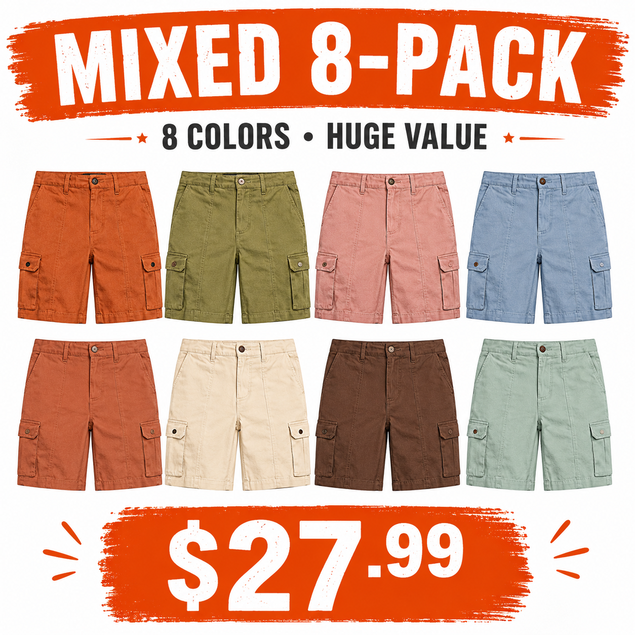 Coastal Blue model for women's relaxed cargo shorts