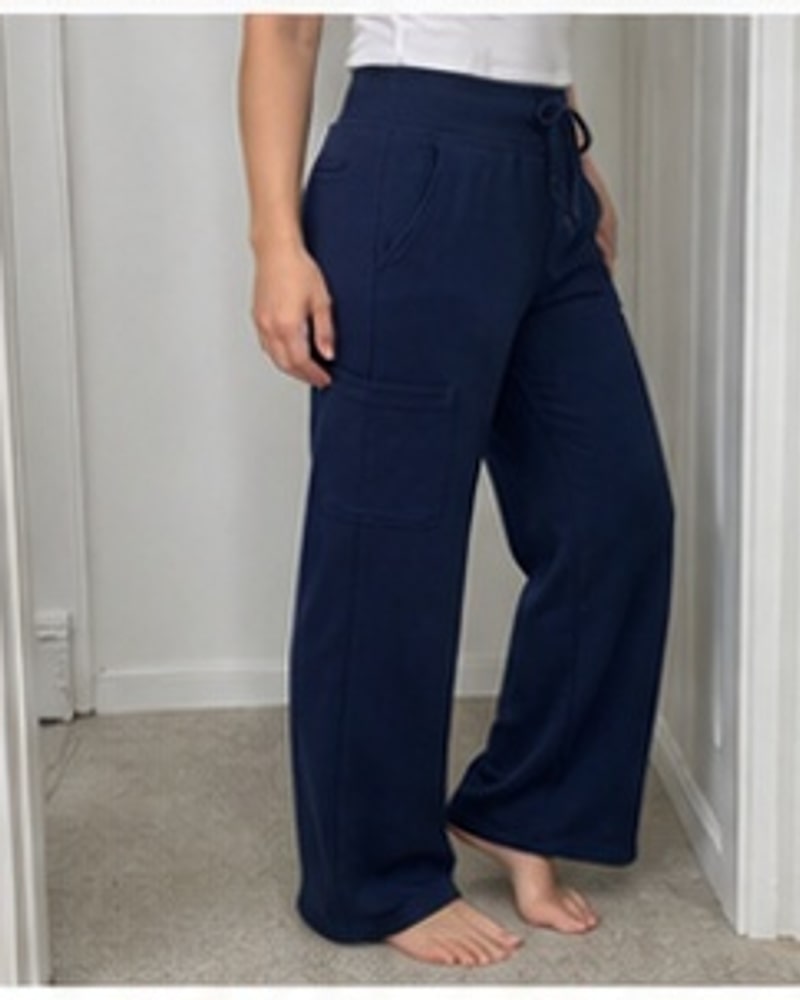 Natural phone-style photo of Women's Stretch Wide Leg Drawstring Pants Multipack