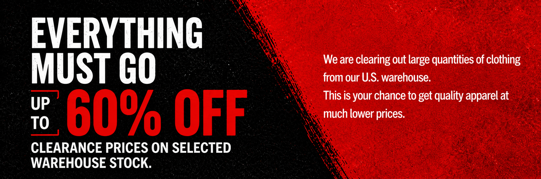 CEIEAC everything must go warehouse clearance banner