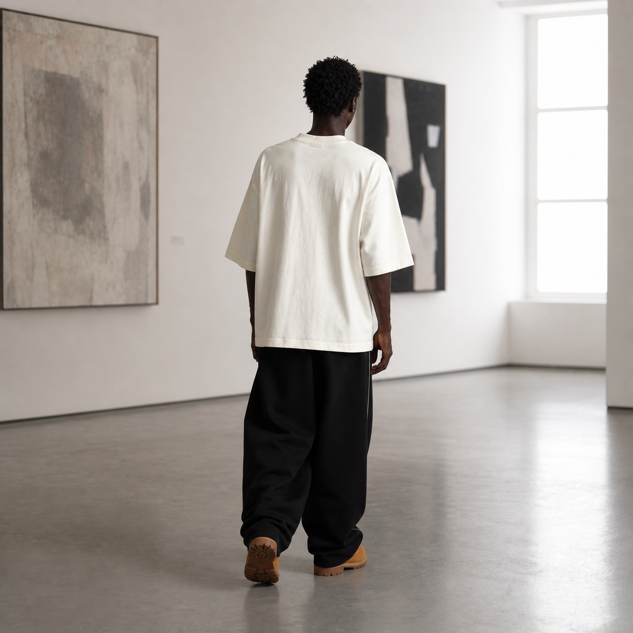 Off White heavyweight oversized cotton T-shirt in a gallery