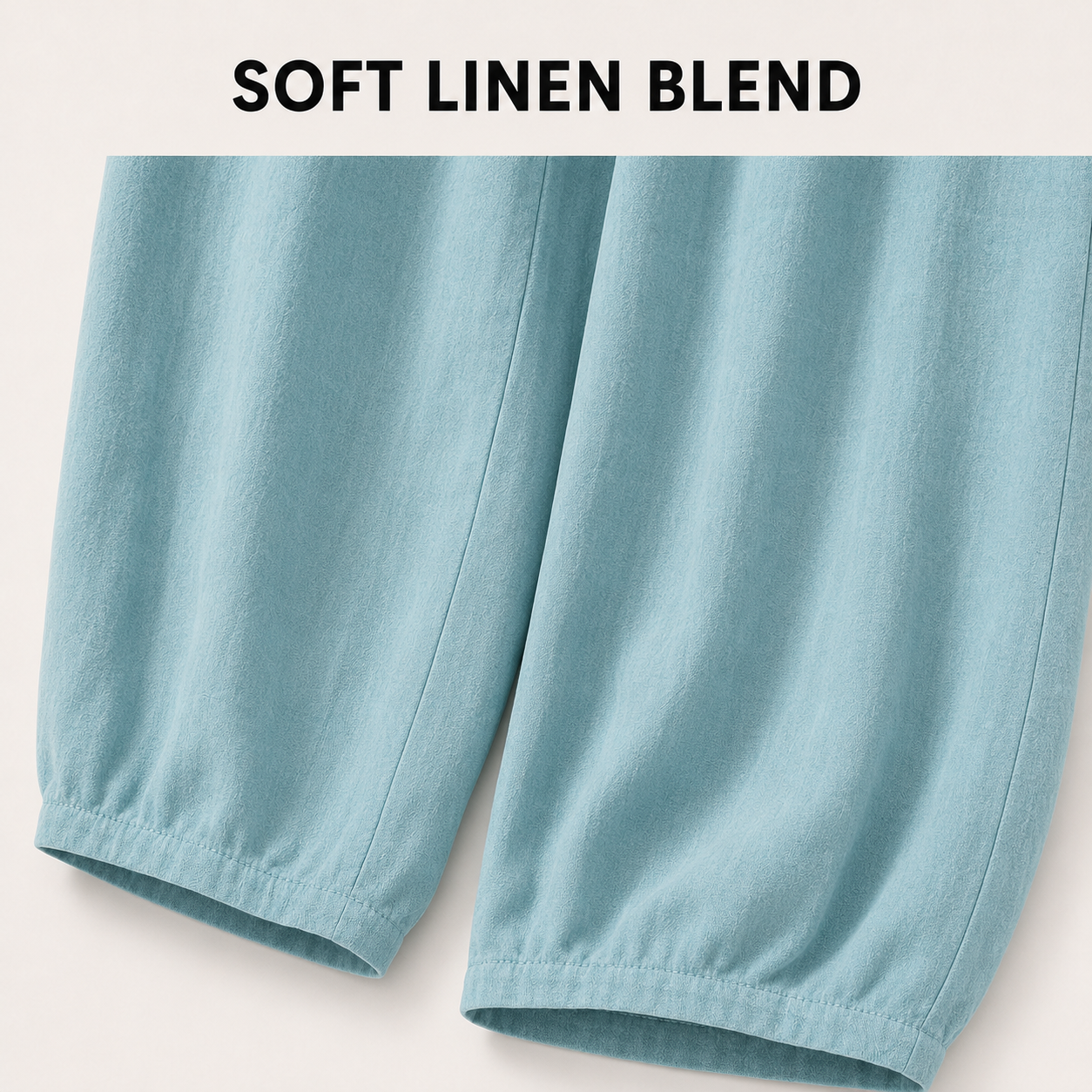 Soft linen blend drape and colors detail
