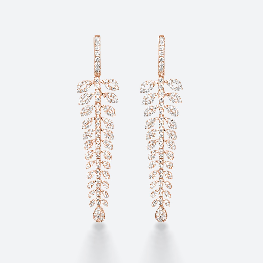 Helix Earrings White Gold Lab Diamond Earrings Drop Earrings