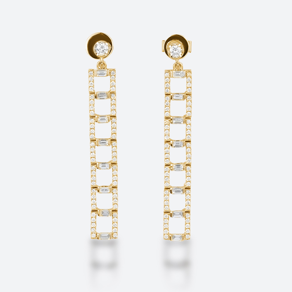 Lab Diamond Earrings Long Dangle Earrings