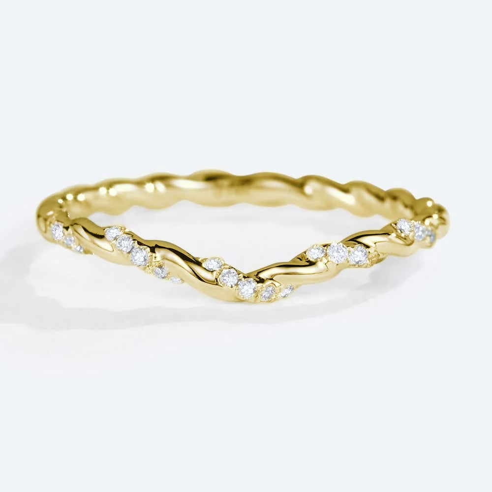 0.1ctw Round Cut Lab Grown Diamond Wedding Band Eternity Twisted Stacking Ring (2)