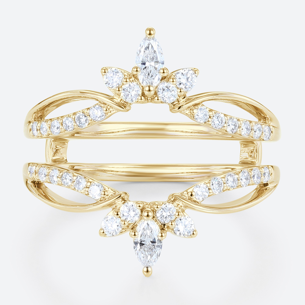 Lab-Grown Diamond Rings Diamond Marquise Cut White Gold Rings Crown Ring