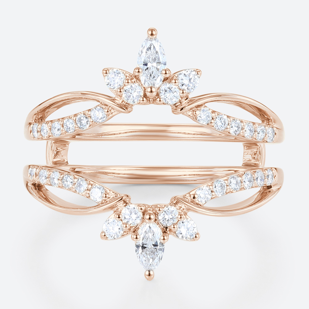 Lab-Grown Diamond Rings Diamond Marquise Cut White Gold Rings Crown Ring