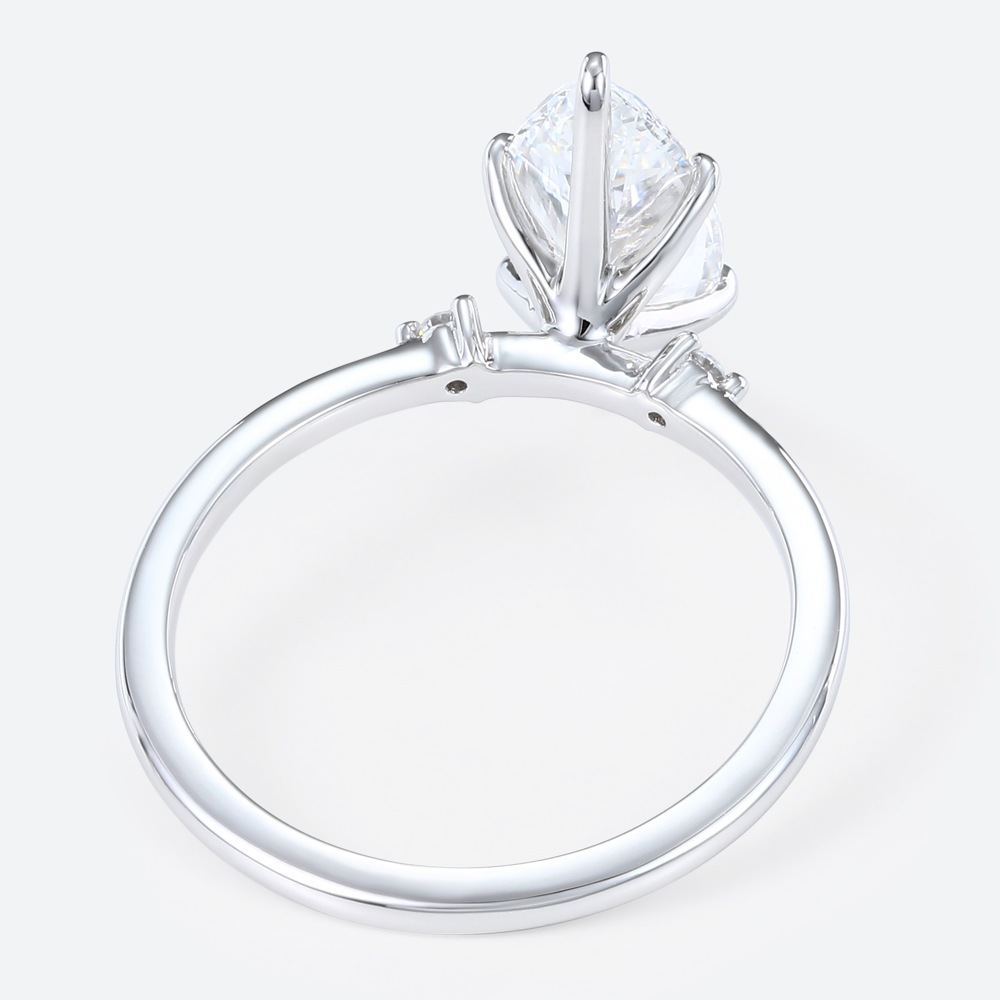 2ct Lab Grown Diamond Rings​ Marquise Cut Three Stone Promise Ring in White Gold