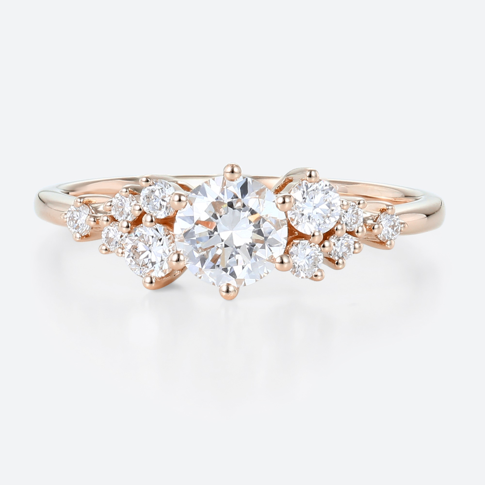 0.5ct Lab Grown Diamond Rings Round Cut 6-Prong Promise Ring in Rose Gold