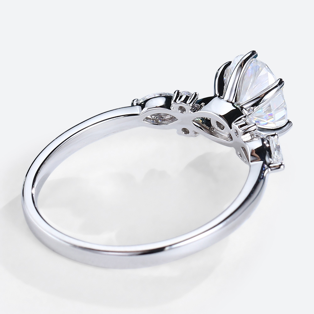 1.5ct Fancy Yellow Diamond Ring Oval Cut Lab Diamond Engagement Ring in White Gold