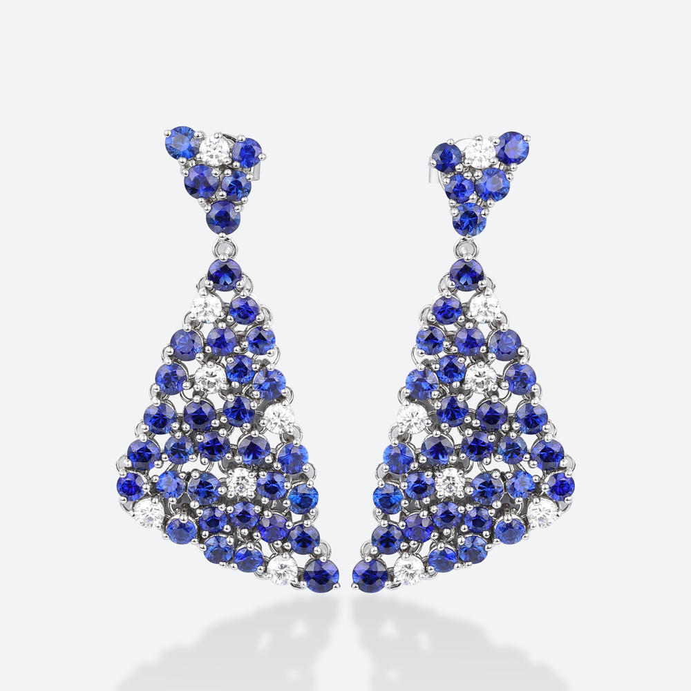 Lab Sapphire Drop Earrings Drop Earrings Bridal Earrings
