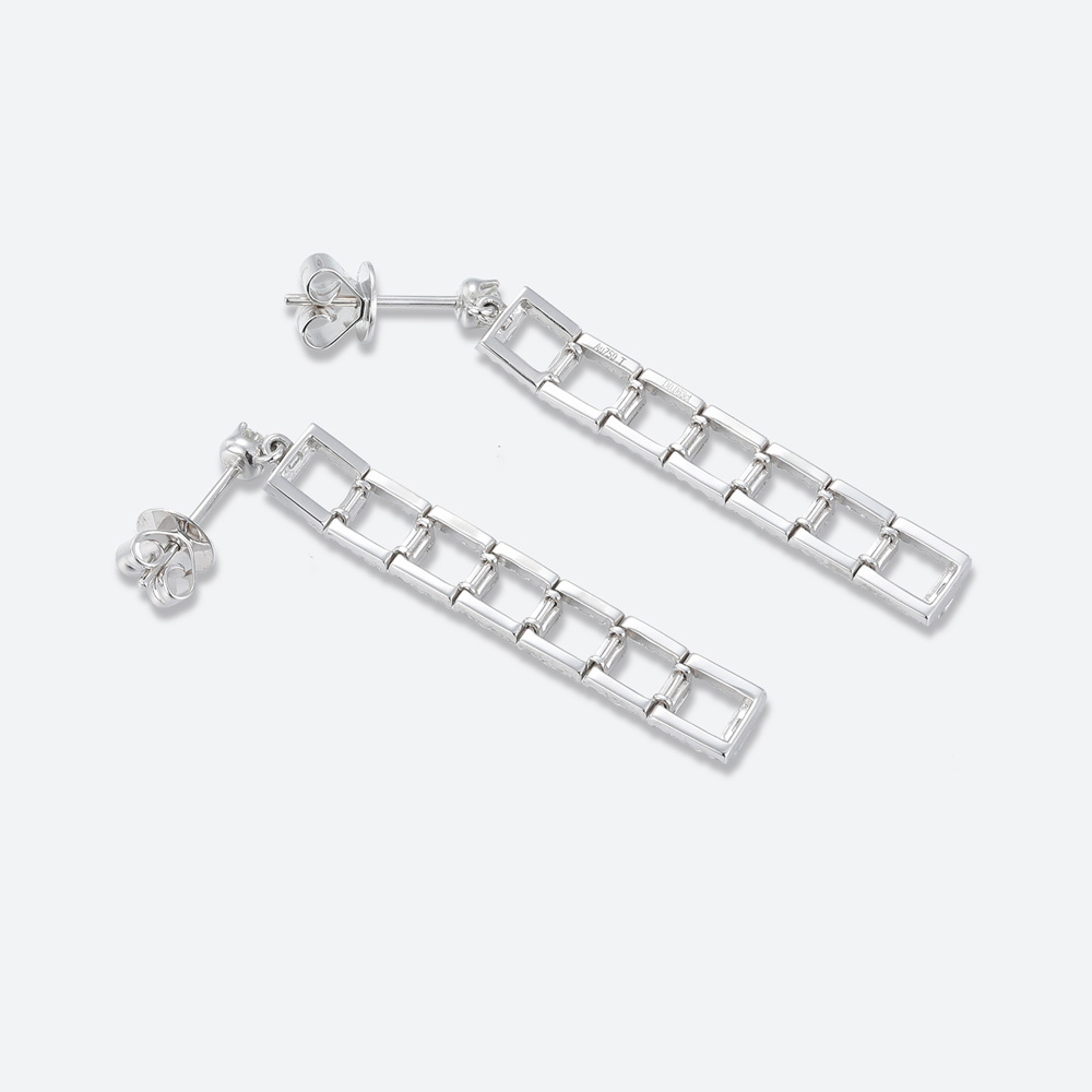 Lab Diamond Earrings Long Dangle Earrings