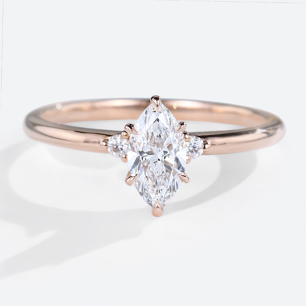 0.5ct Lab Diamond Ring Three Stone 6 Claw Prong Engagement Rings