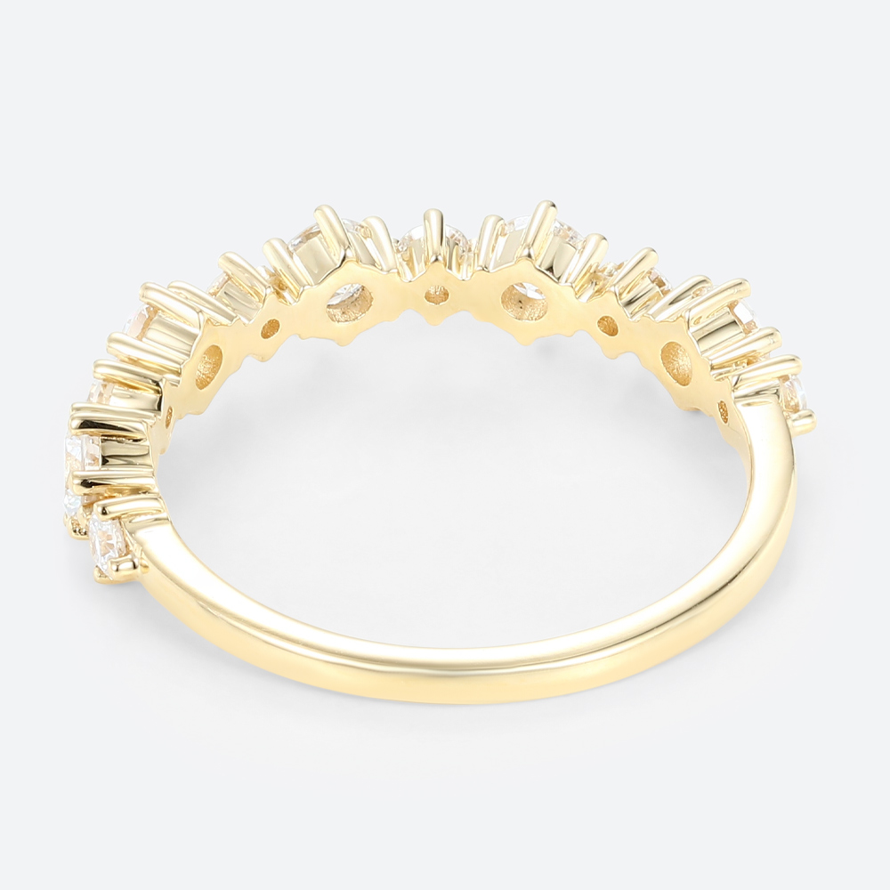 Half Eternity Lab Diamond Rings​ 0.65ctw Round Cut Wedding Band in Yellow Gold